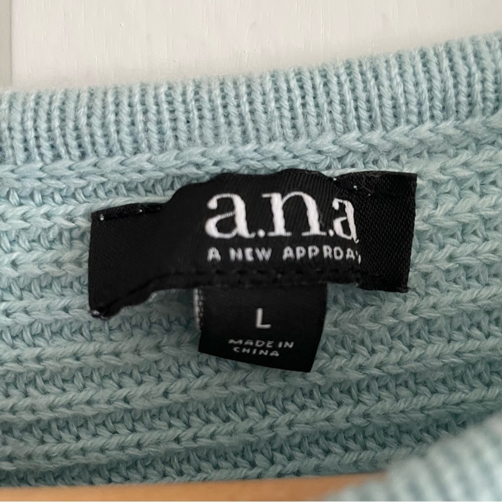 $10 SALE Pastel Crew Neck Sweater Textured Knit Crisscross Detail Women’s Top - Picture 4 of 5